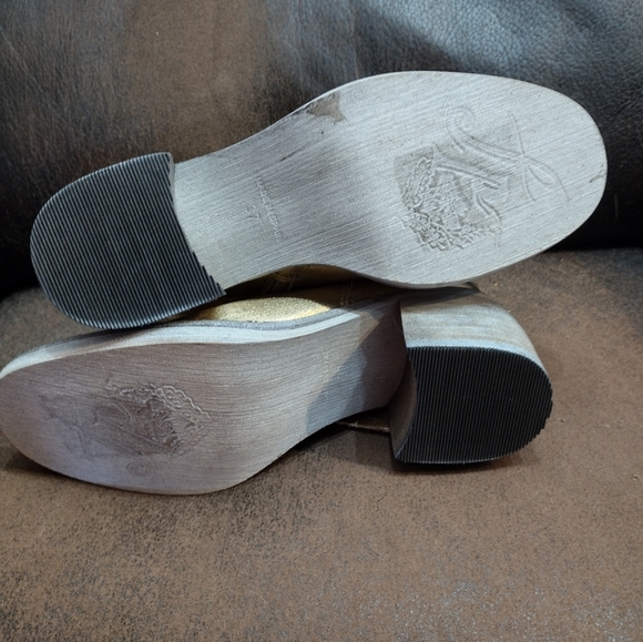 NWOB Free People Essential Gold Tall Slouch Boot Women's 37. US 6.5 Metallic - Picture 7 of 11